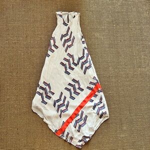 RACHEL Rachel Roy White Halter Top with Navy and Red Graphic Print